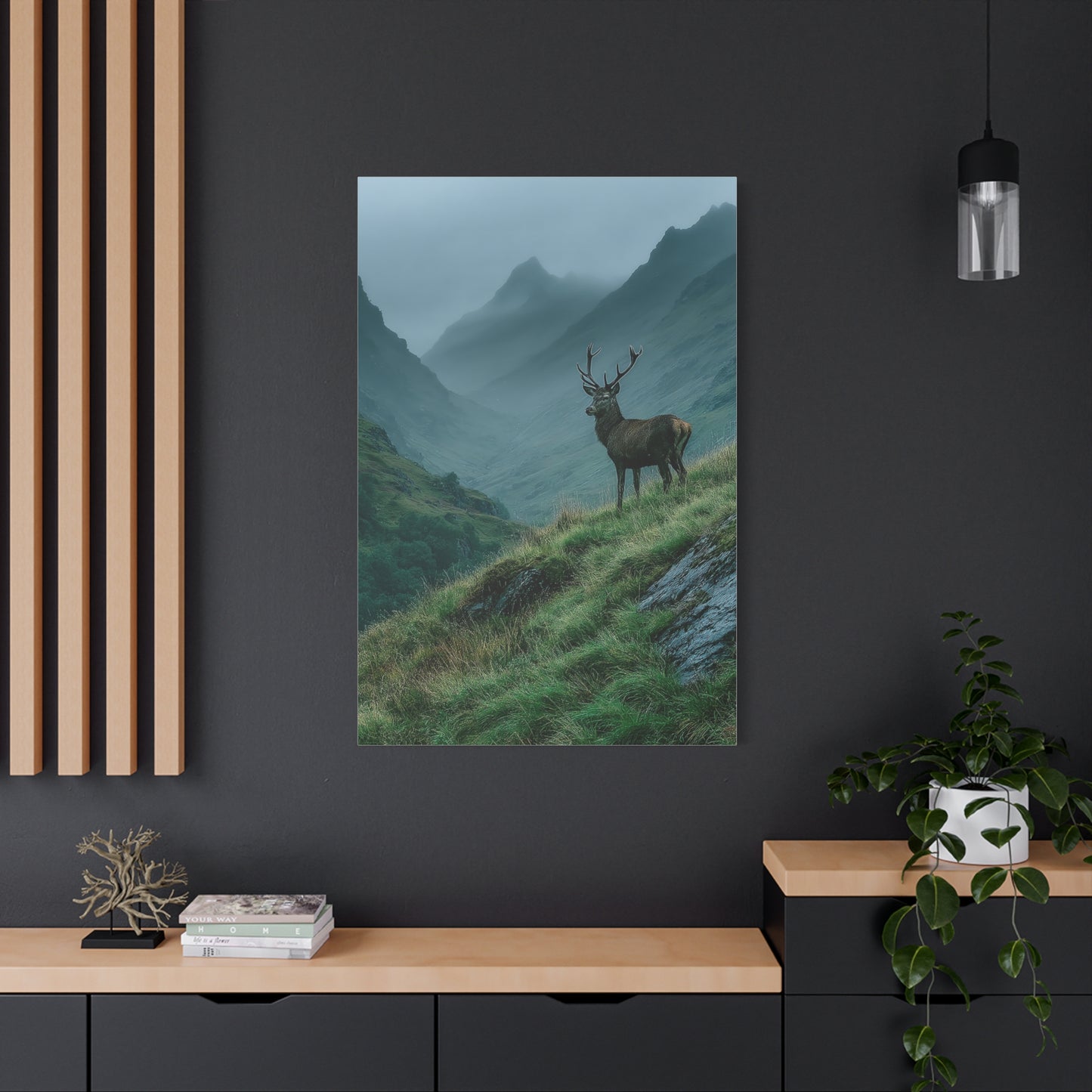 Highland Valley Stag Vista Wall Art & Canvas Print