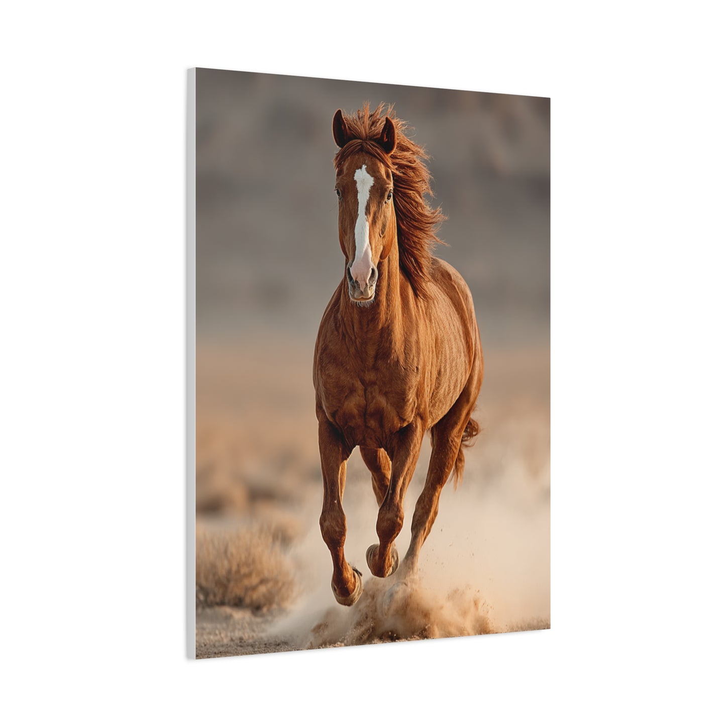 Running Chestnut Stallion Power Wall Art & Canvas Print
