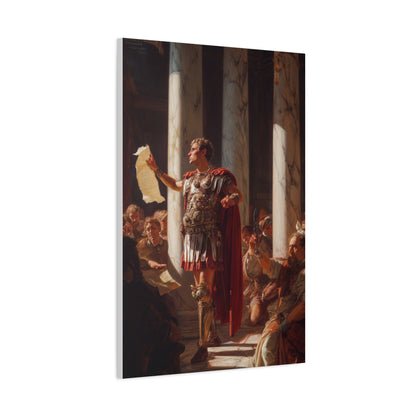Julius Caesar Proclaiming Authority In The Roman Senate Wall Art & Canvas Print
