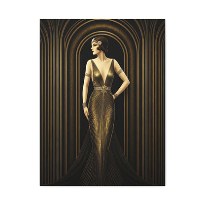 Golden Archway Elegance Woman Wall Art & Canvas Prints