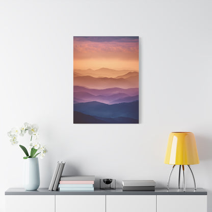Layered Sunset Mountain Landscape Wall Art & Canvas Print
