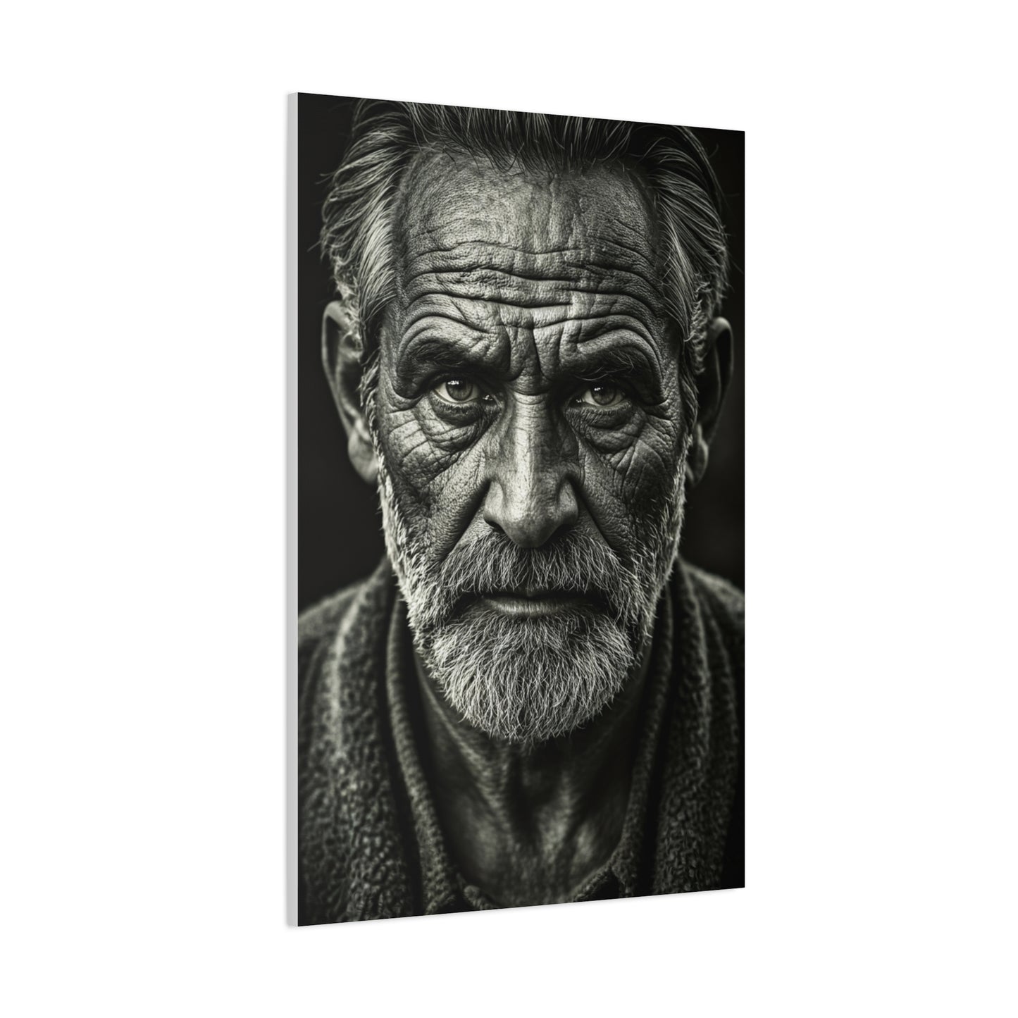 Lines of Time Black & White Elder Portrait Wall Art & Canvas Prints