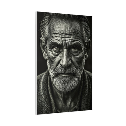 Lines of Time Black & White Elder Portrait Wall Art & Canvas Prints