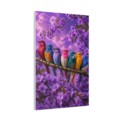 Vibrant Blossom Birds Garden Wall Art & Canvas Print