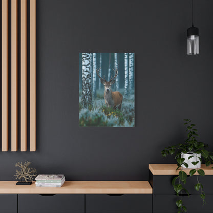 Scandinavian Woodland Stag Portrait Wall Art & Canvas Print