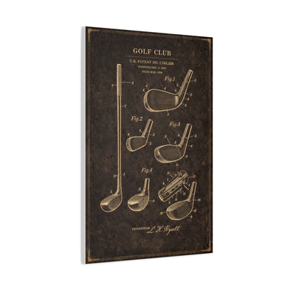 Antique Golf Club Patent Diagram Wall Art & Canvas Print