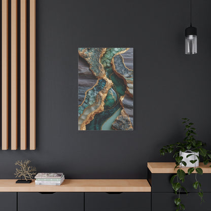 Emerald Geode Gold Vein Abstract Wall Art & Canvas Print