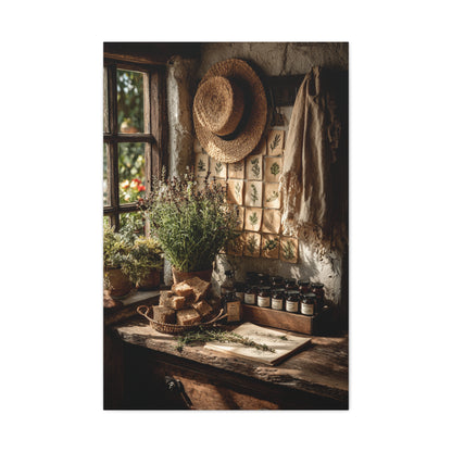 Farmhouse Herb Kitchen Still Life Wall Art & Canvas Print