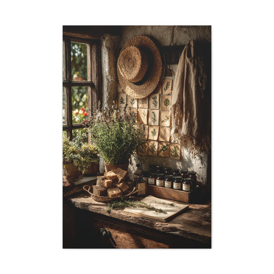 Farmhouse Herb Kitchen Still Life Wall Art & Canvas Print