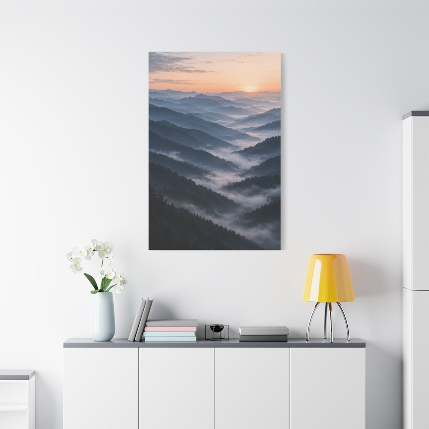 Endless Layered Mountain Ridges Dawn Wall Art & Canvas Print