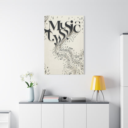 Flowing Typography Music Composition Wall Art & Canvas Print