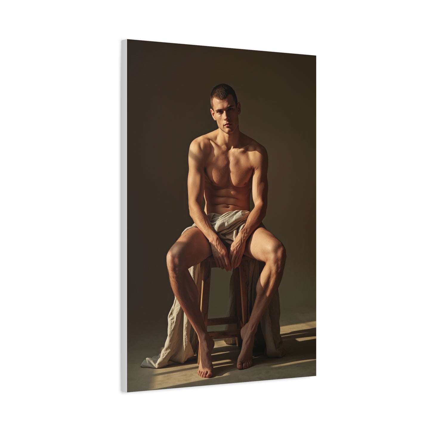 Masculine Seated Figure Study Wall Art & Canvas Print