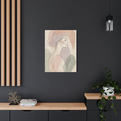 Soft Contour Feminine Portrait Wall Art & Canvas Print