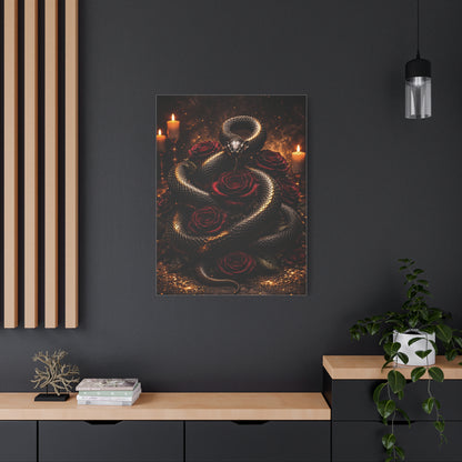 Black Serpent Crimson Rose Gold Wall Art & Canvas Print
