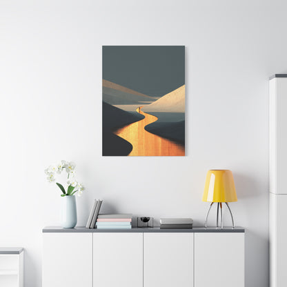 Minimal Gold Desert Horizon Wall Art & Canvas Print