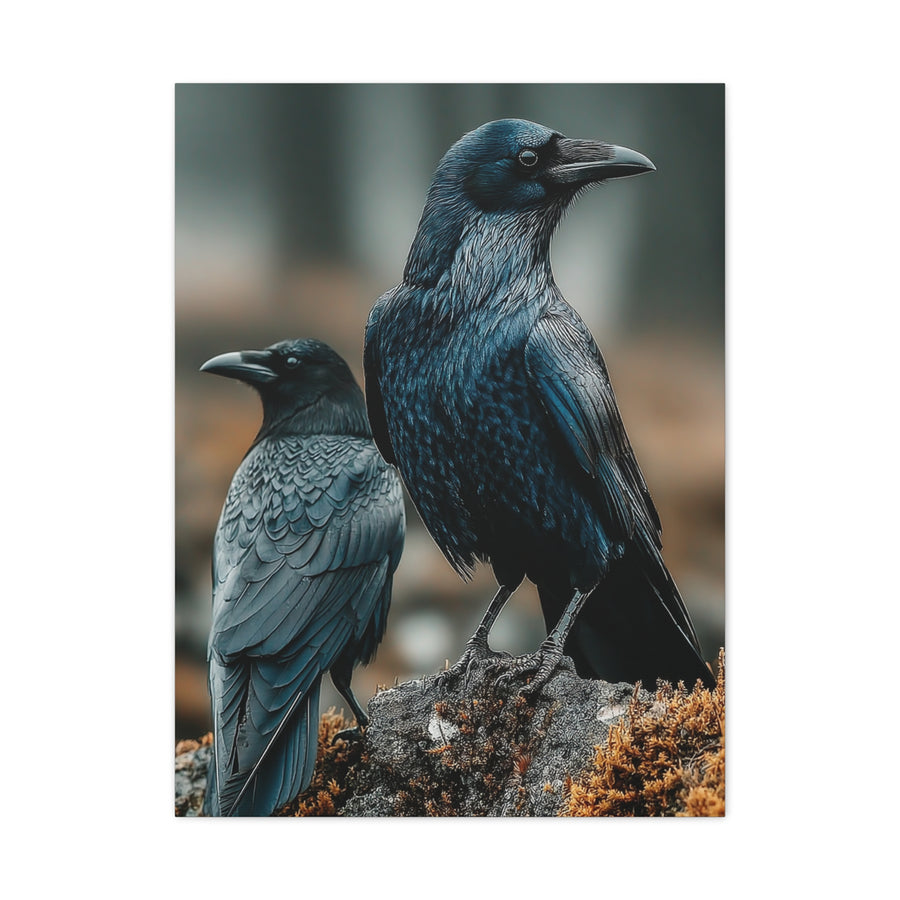 Raven and Crow Portrait – Guardians of the Wild Wall Art & Canvas Print