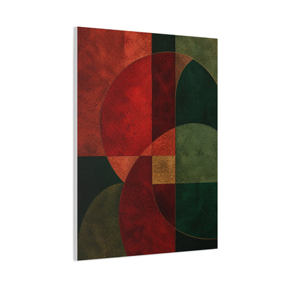 Red and Emerald Geometric Abstract Wall Art & Canvas Print