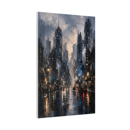 Rainy Cityscape Nights Wall Art & Canvas Print