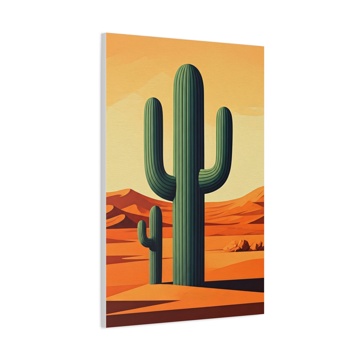 Minimal Desert Saguaro Landscape Illustration Wall Art & Canvas Prints