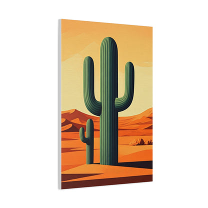 Minimal Desert Saguaro Landscape Illustration Wall Art & Canvas Prints