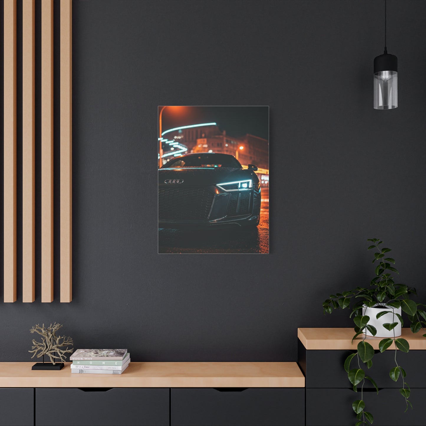Audi R8 V10 Plus Downtown Night Drive Wall Art & Canvas Prints