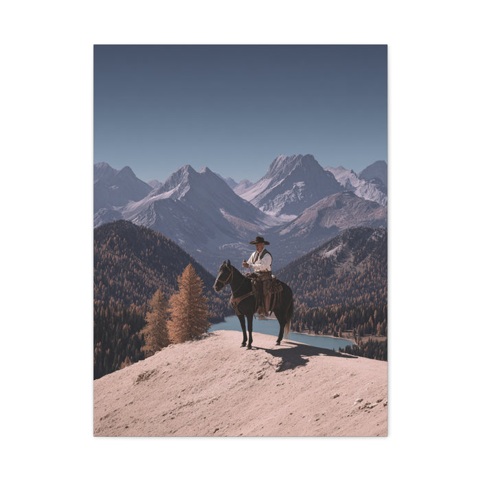 Mountain Overlook Cowboy Wall Art & Canvas Print