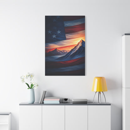 Mountain Horizon American Flag Tribute Wall Art & Canvas Prints