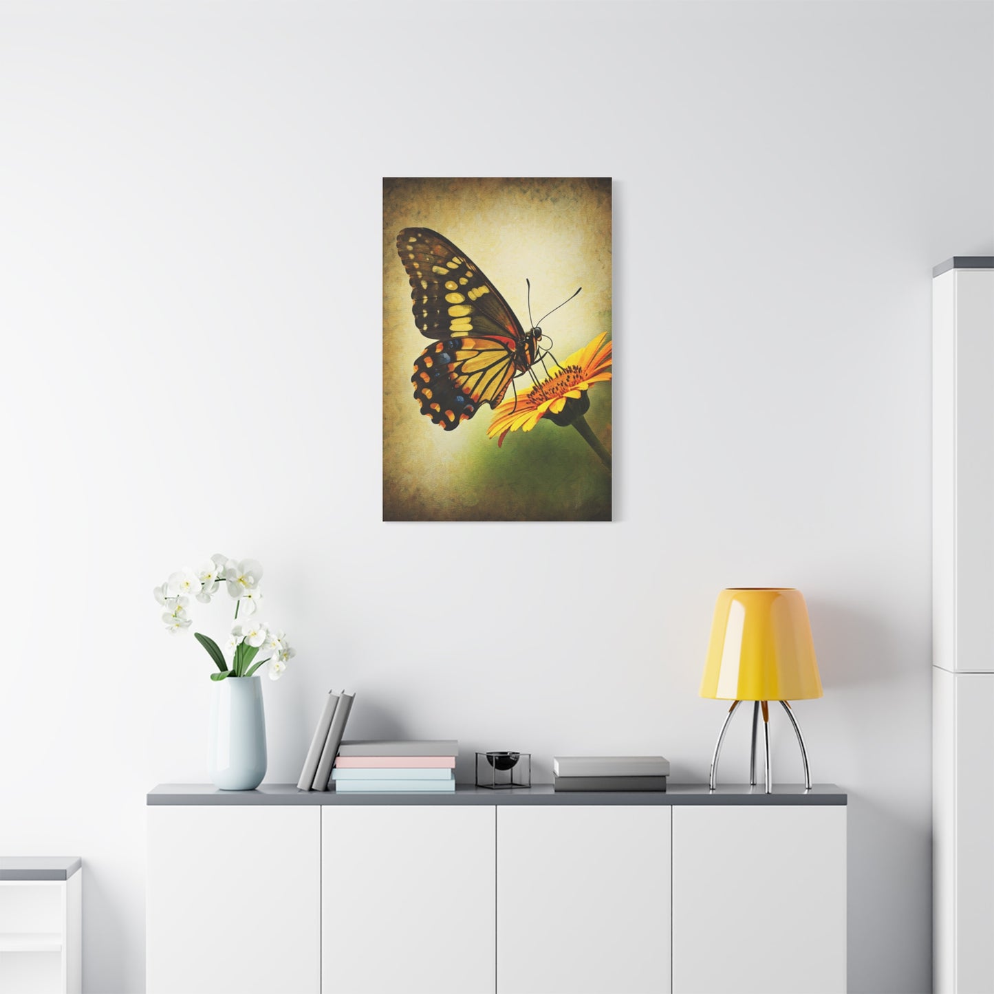 Golden Meadow Butterfly on Flower Wall Art & Canvas Prints
