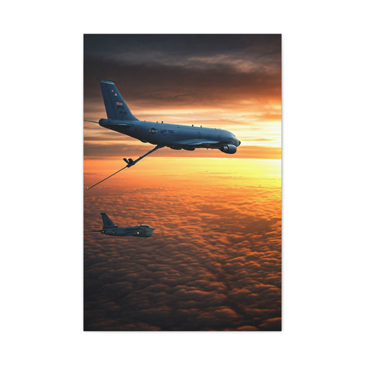 Sunset Passenger Jet Horizon Wall Art & Canvas Prints