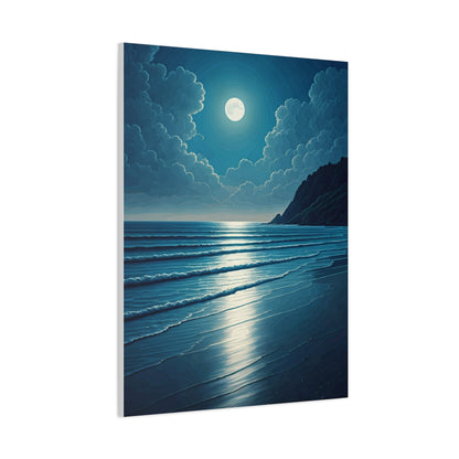 Moonlit Ocean Horizon Night Wall Art & Canvas Prints