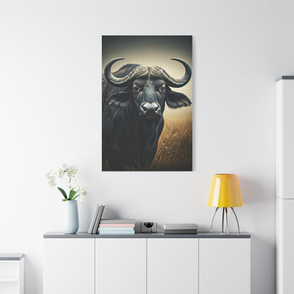 Cinematic Water Buffalo with Soft Golden Prairie Light Wall Art & Canvas Print