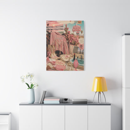 Coquette Cowgirl Desert Postcard Collage Wall Art & Canvas Print