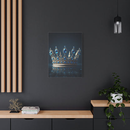 Royal Blue Crystal Crown Wall Art & Canvas Prints