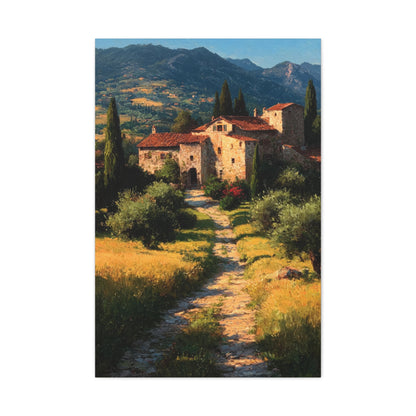 Tuscan Countryside Villa Path Wall Art & Canvas Print