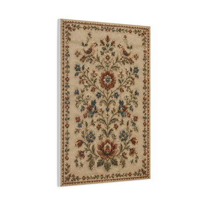 Antique Floral Embroidery Garden Panel Wall Art & Canvas Print