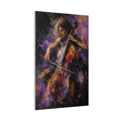 Abstract Cellist Motion Painting Wall Art & Canvas Print