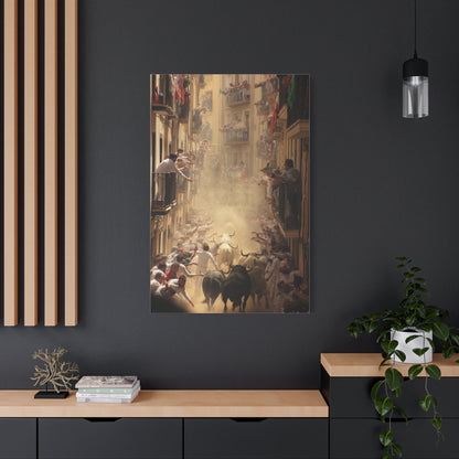 Running of the Bulls Festival Charge Wall Art & Canvas Print