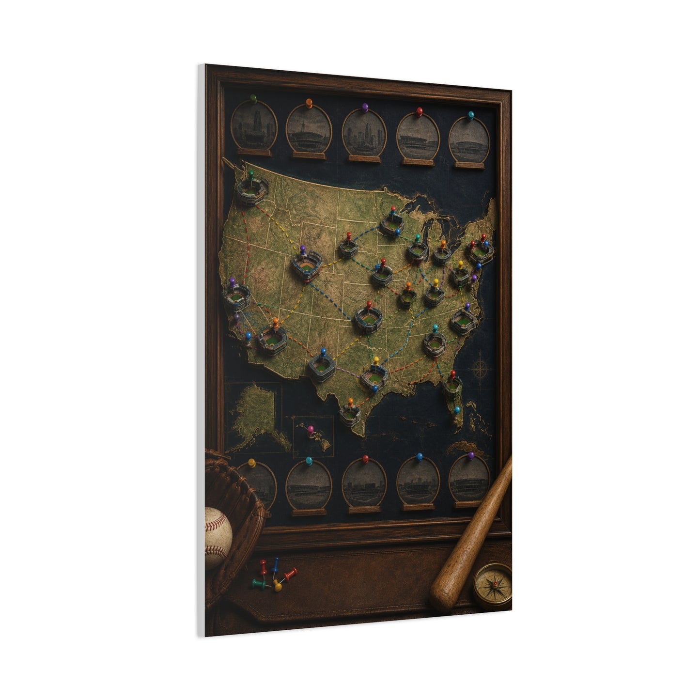 Interactive Stadium Tracker Map Sports Wall Art & Canvas Print