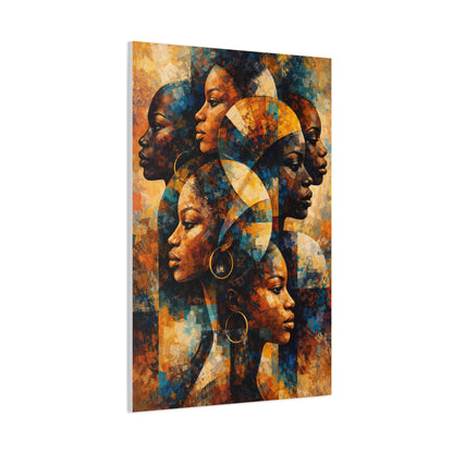 Abstract Overlapping African Profiles Wall Art & Canvas Print