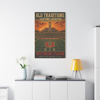 Vintage Stadium Legacy Football Sports Wall Art & Canvas Print
