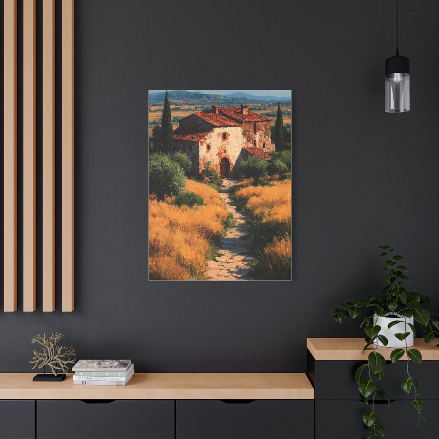Tuscan Countryside Villa Painting Wall Art & Canvas Print