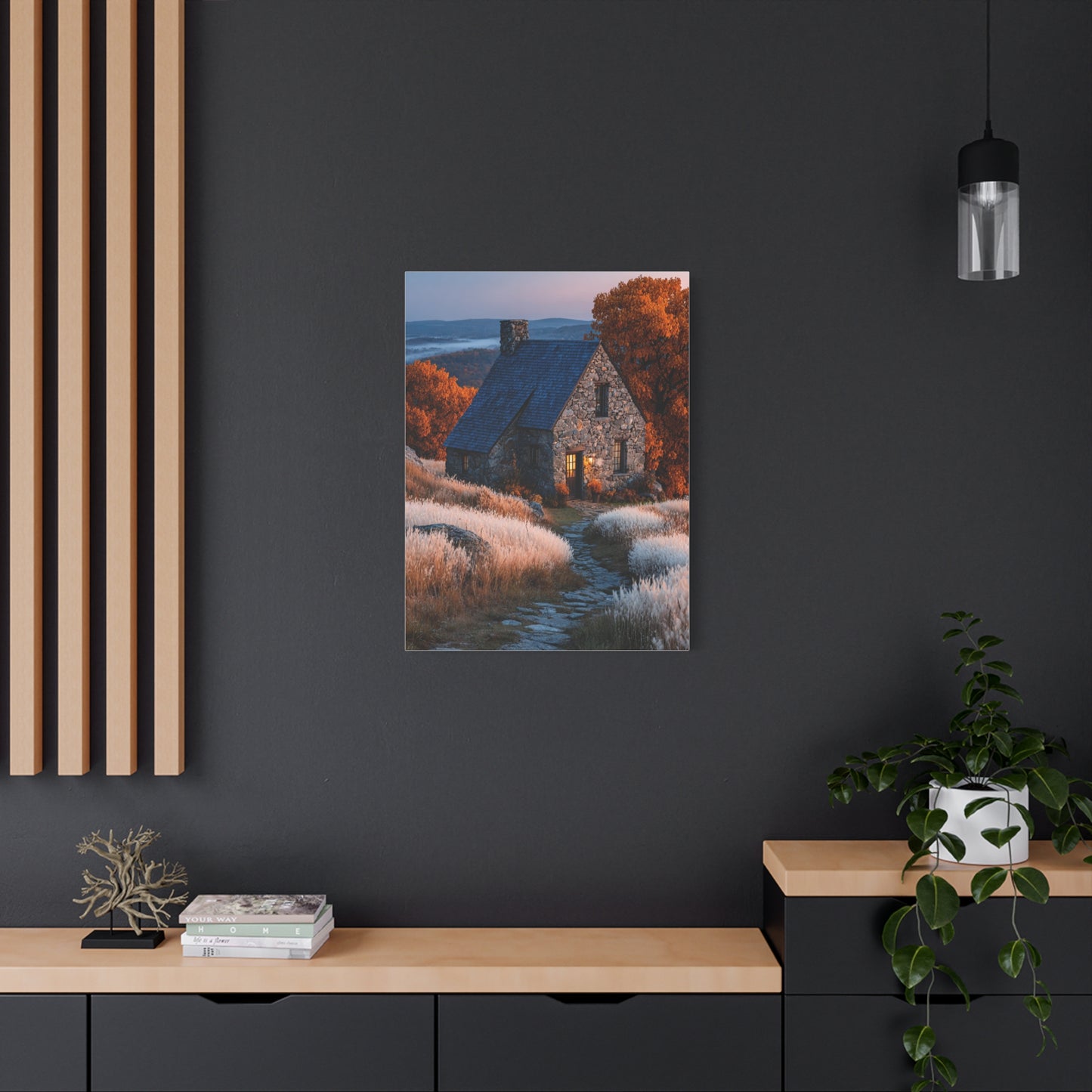 Autumn Cottage in Golden Hills Wall Art & Canvas Print