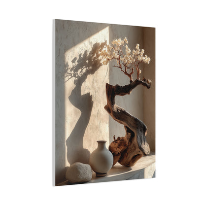 Sculptural Driftwood Bonsai Wall Art & Canvas Print