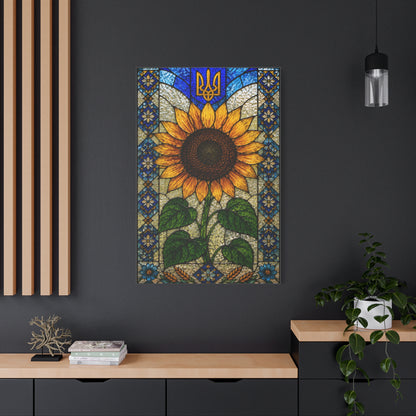 Ornate Mosaic Sunflower Heritage Wall Art & Canvas Print
