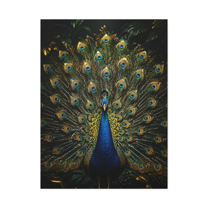 Opulent Jungle Peacock Display Wall Art & Canvas Print
