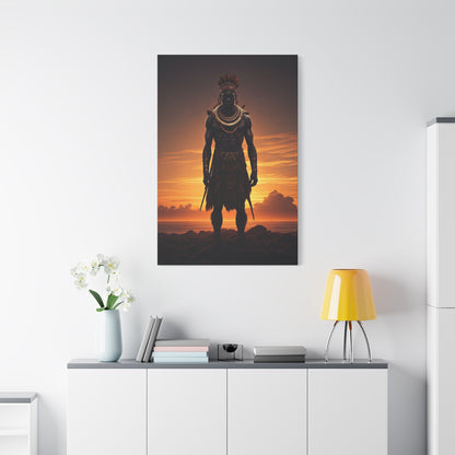 Sunset Warrior Silhouette Wall Art & Canvas Prints