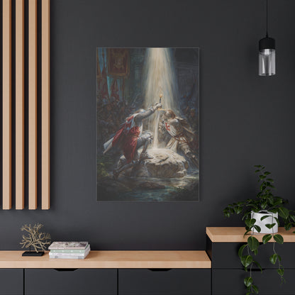Knights Witness the Miracle of Excalibur Wall Art & Canvas Print