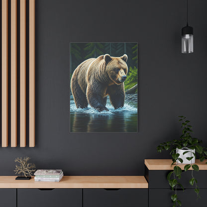 River Crossing Grizzly Bear Wall Art & Canvas Prints