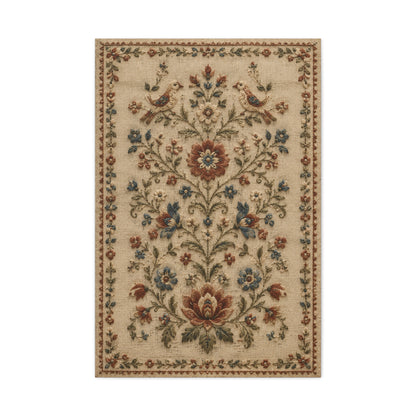 Antique Floral Embroidery Garden Panel Wall Art & Canvas Print