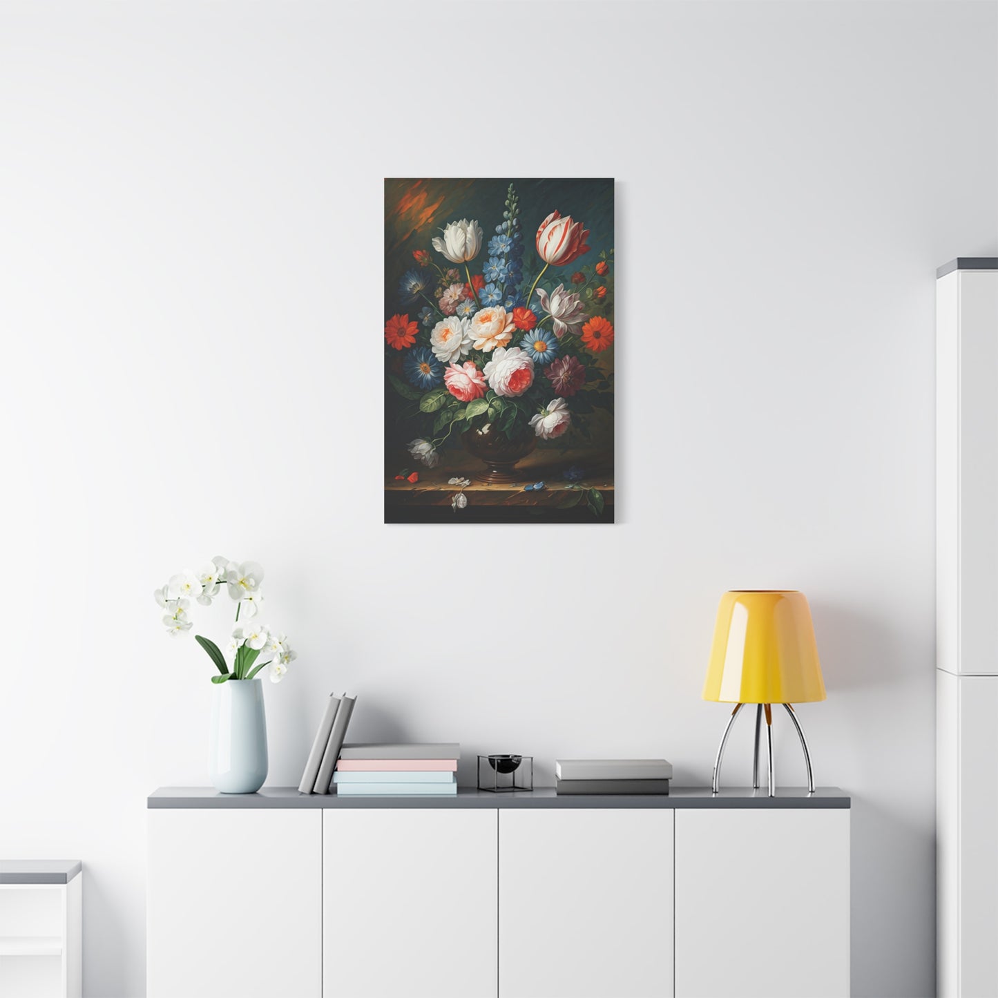 Midnight Bloom Still Life Wall Art & Canvas Print